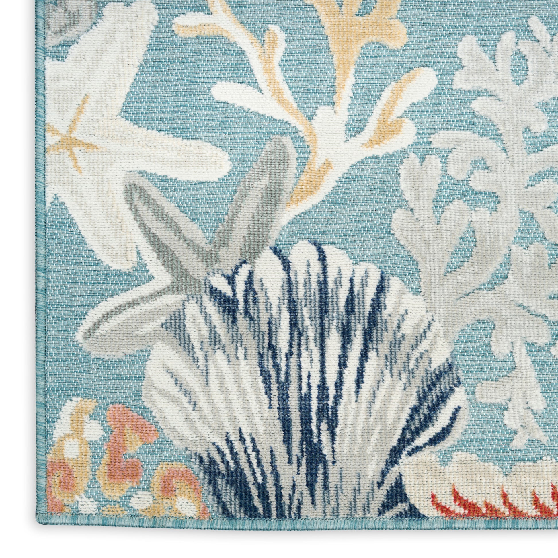 Nourison Home Suncoast  Teal Multicolor  Contemporary