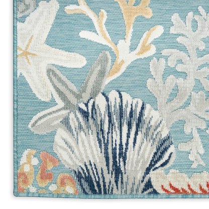 Nourison Home Suncoast  Teal Multicolor  Contemporary