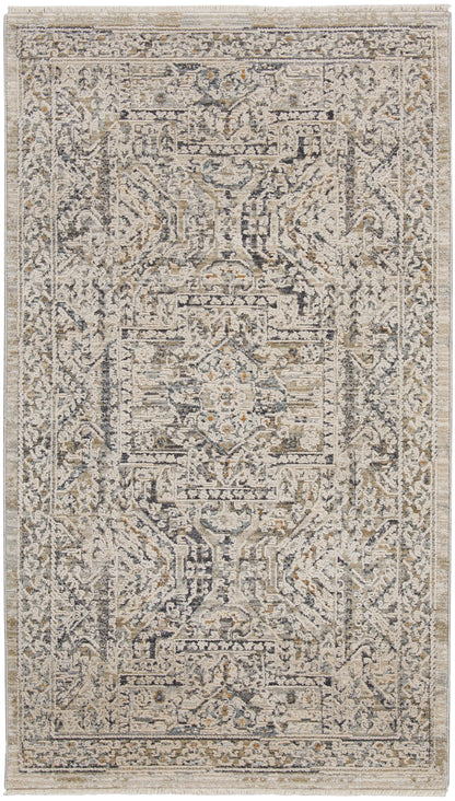 Nourison Home Lynx LNX01 Ivory Grey Blue Transitional Power-loomed Rug