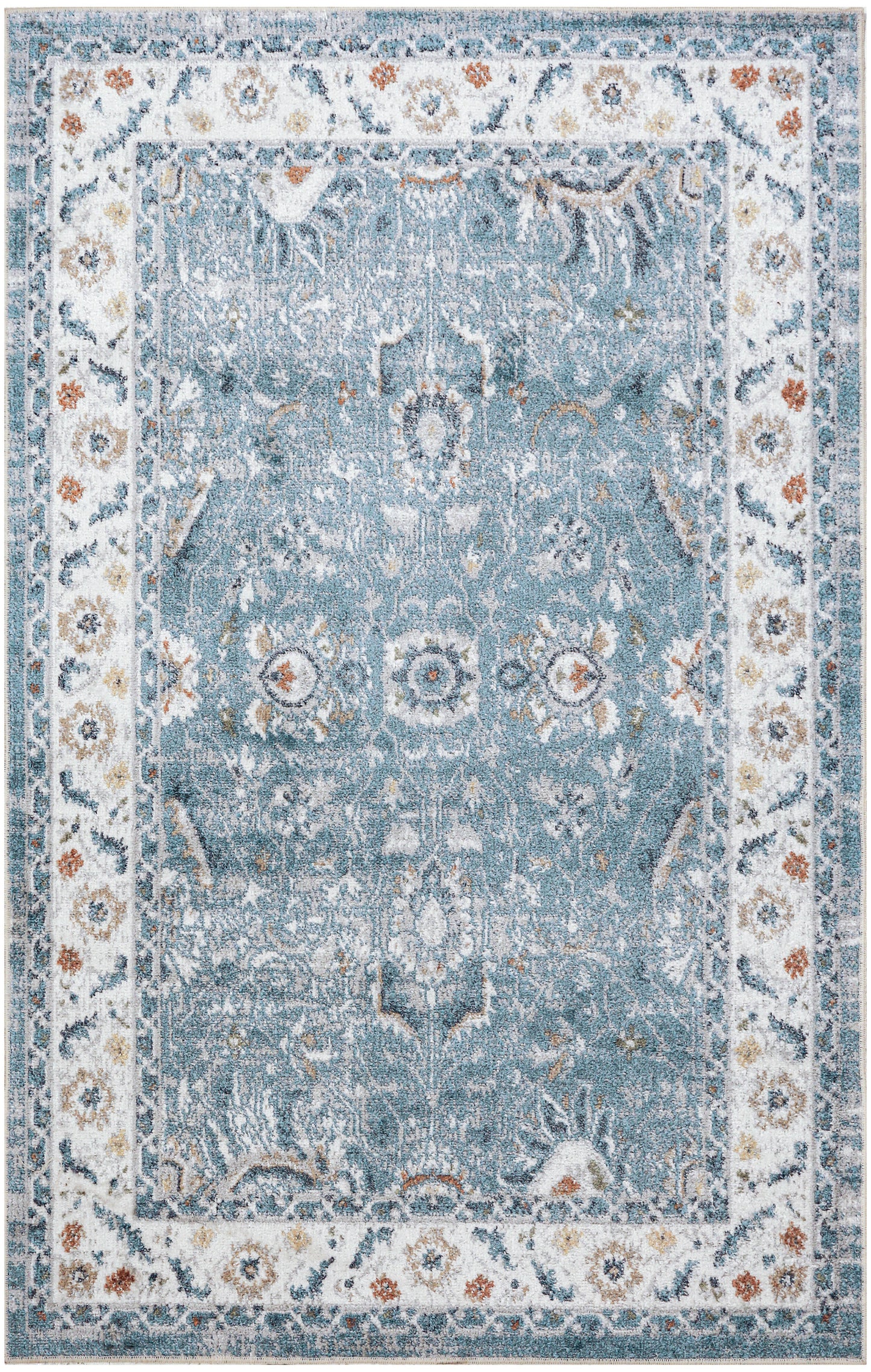 Nourison Home Astra Machine Washable ASW20 Blue Traditional Power-loomed Rug