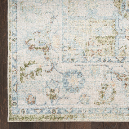 Nourison Home Astra Machine Washable  Blue Green  Traditional