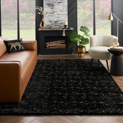 Nourison Home Cozy Shimmer  Black Gold  Contemporary