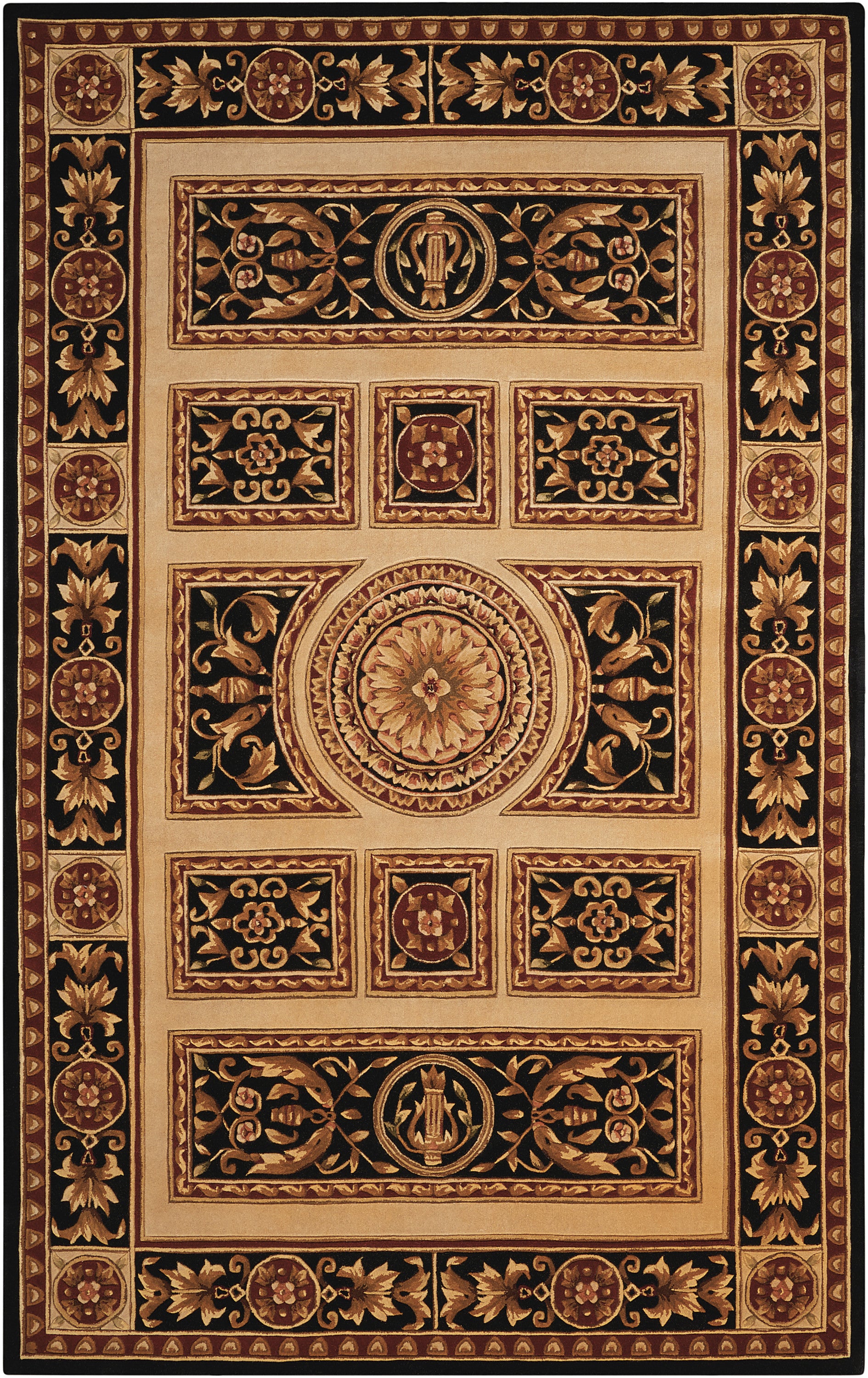 Nourison Home Versailles Palace  Ivory Black  Traditional