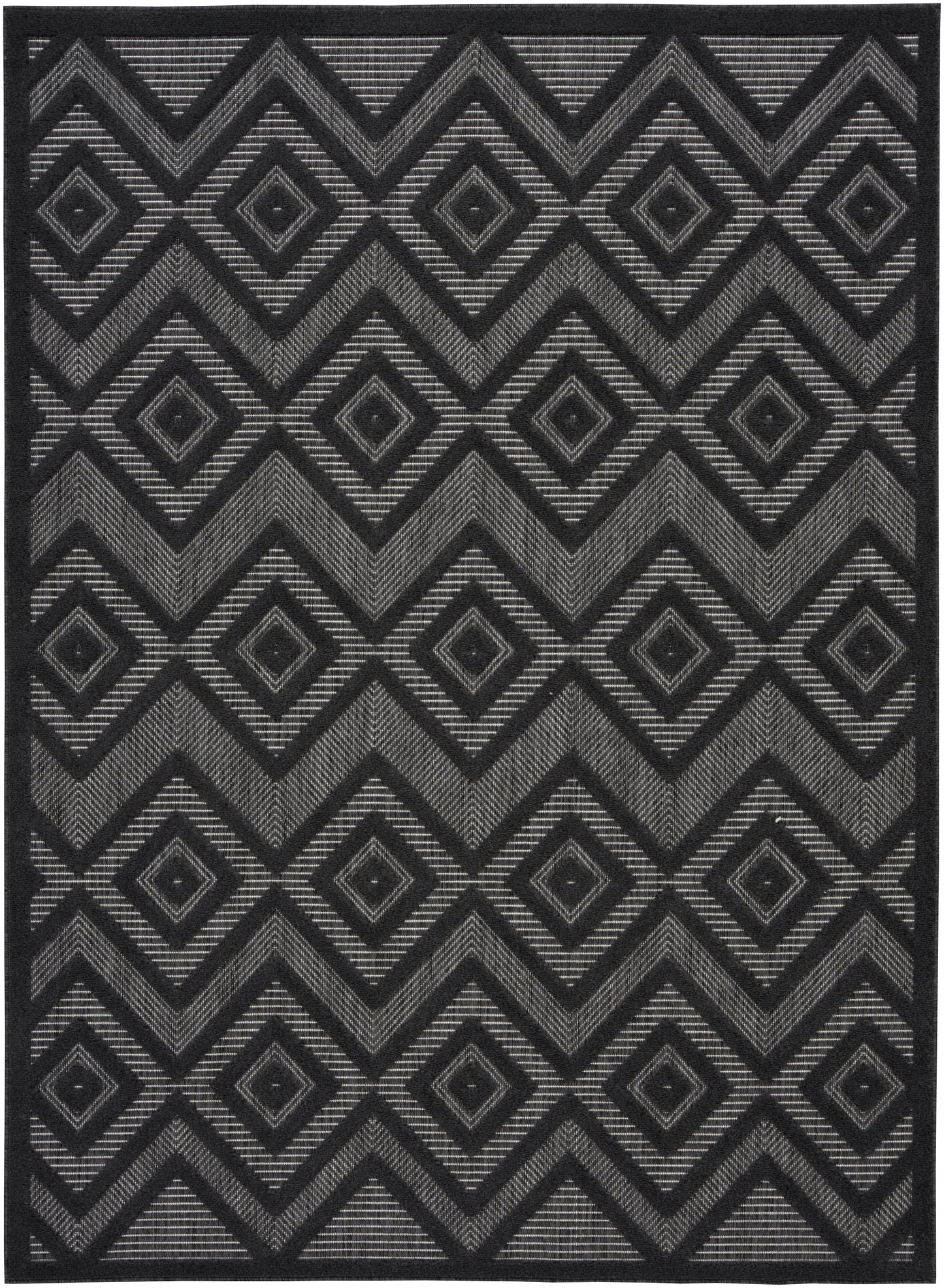 Nourison Home Versatile NRV01 Charcoal Black Contemporary Flat Weave Rug