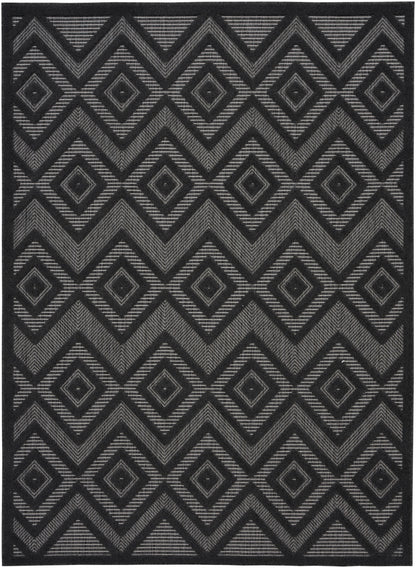 Nourison Home Versatile NRV01 Charcoal Black Contemporary Flat Weave Rug