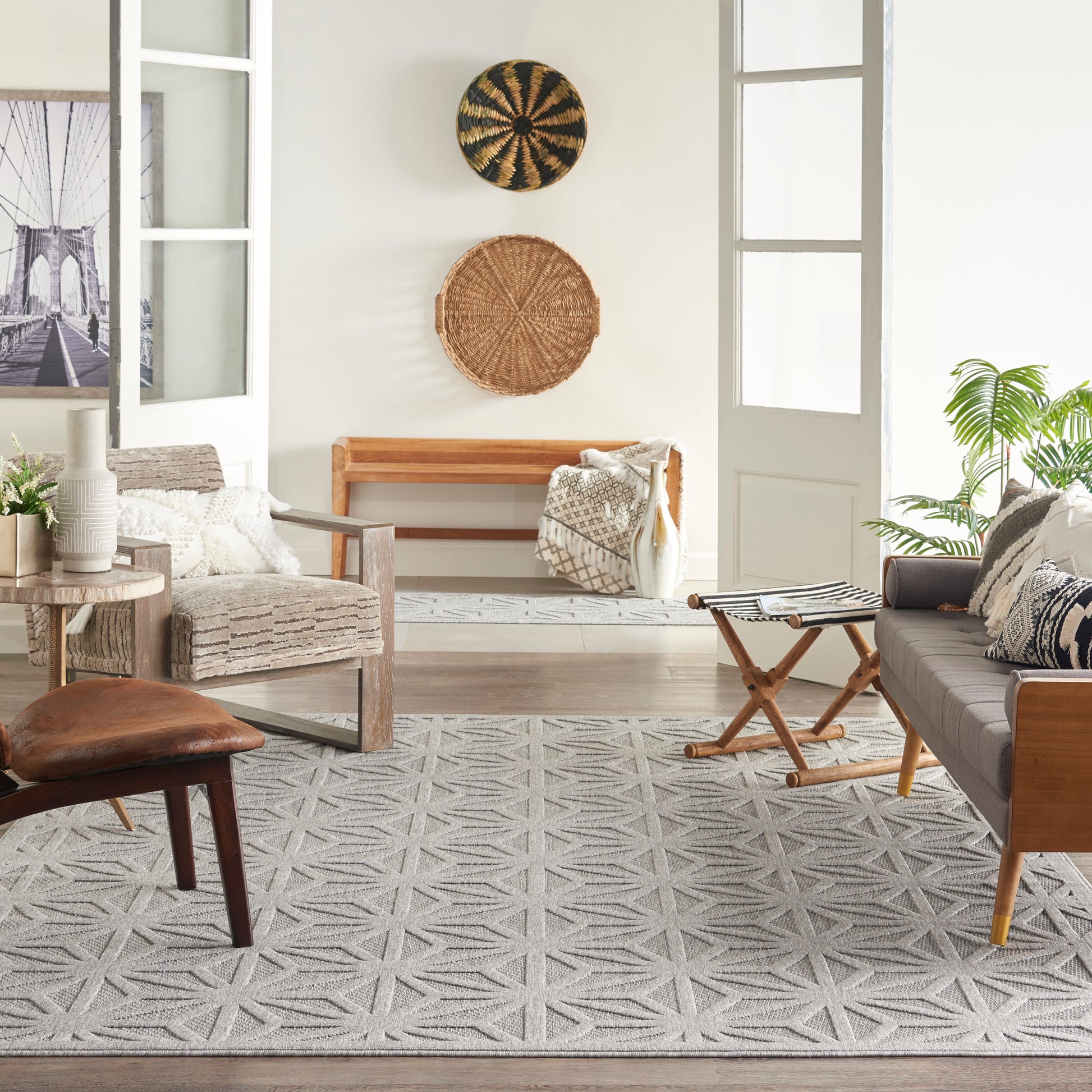 Nourison Home Cozumel  Light Grey  Contemporary