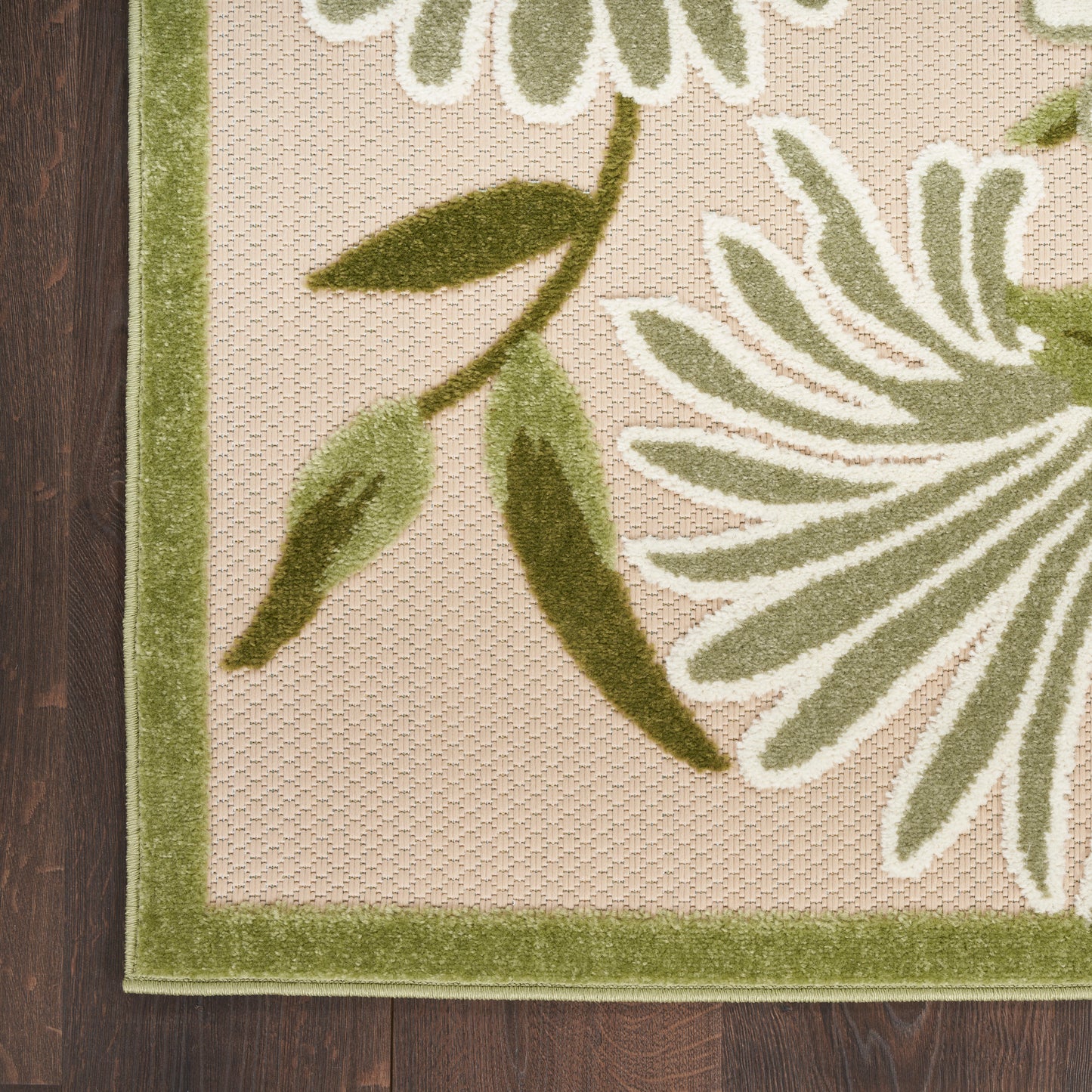 Nourison Home Aloha  Ivory Green  Contemporary