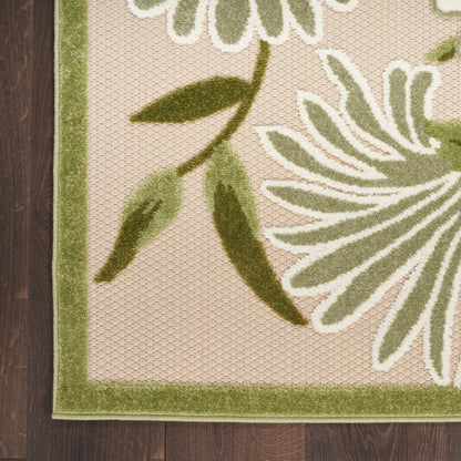 Nourison Home Aloha  Ivory Green  Contemporary