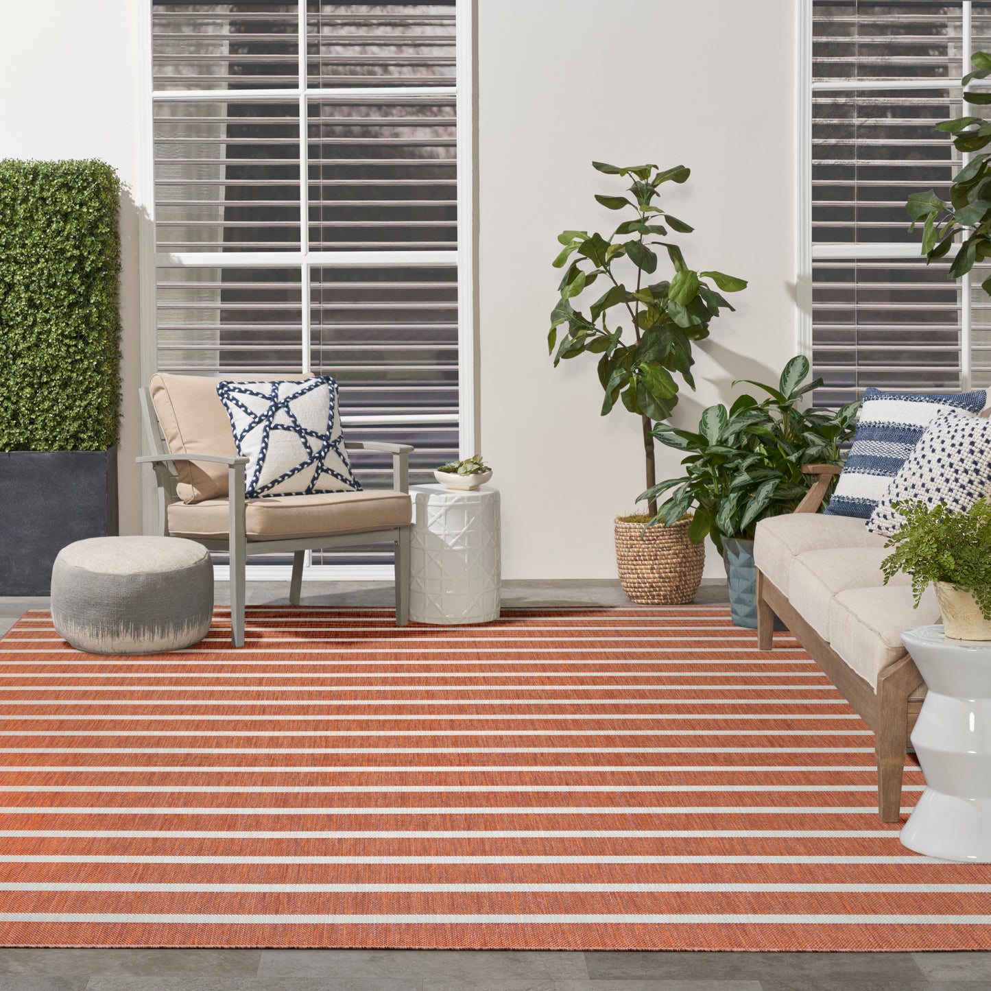 Nourison Home Positano  Terracotta Ivory  Contemporary
