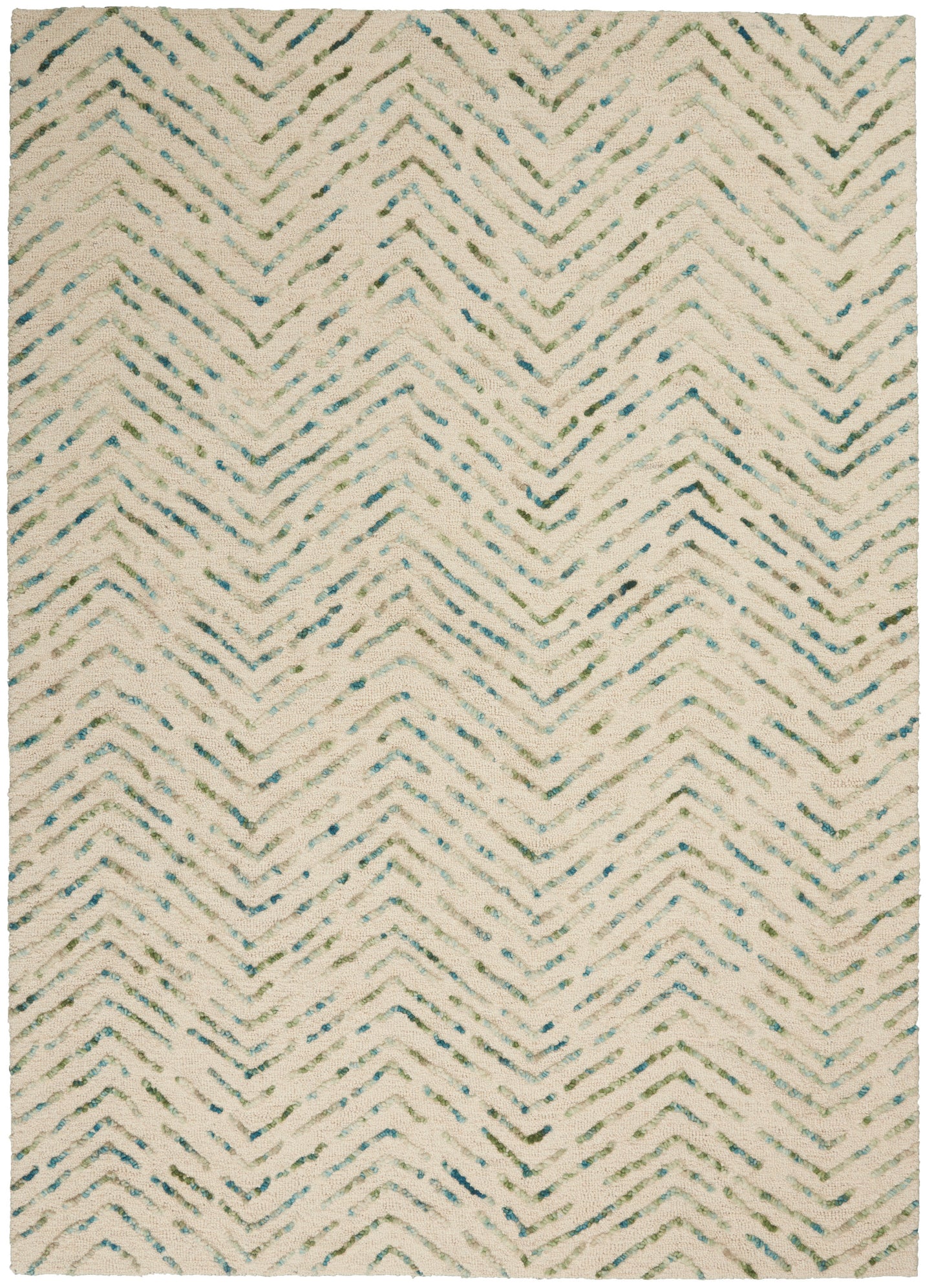 Nourison Home Colorado CLR02 Ivory Green Contemporary Tufted Rug