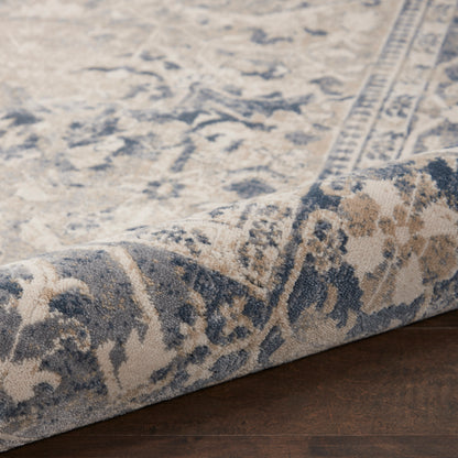 Nourison Home Malta  Ivory Blue  Traditional