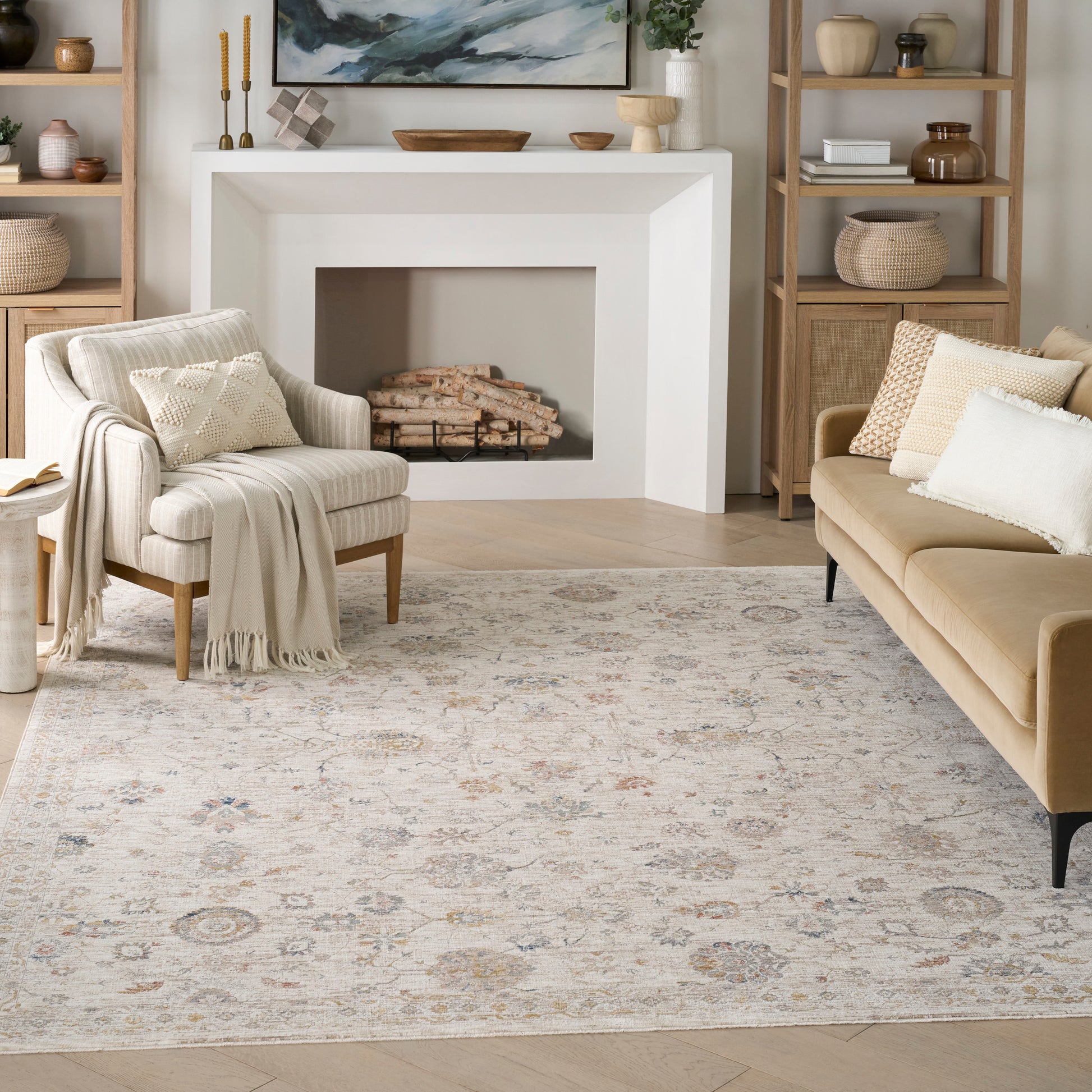 Nourison Home Antique Fusion  Ivory Multicolor  Traditional