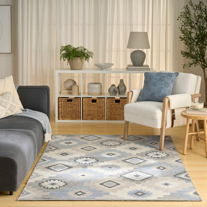 Nourison Home Copenhagen  Ivory Blue  Contemporary