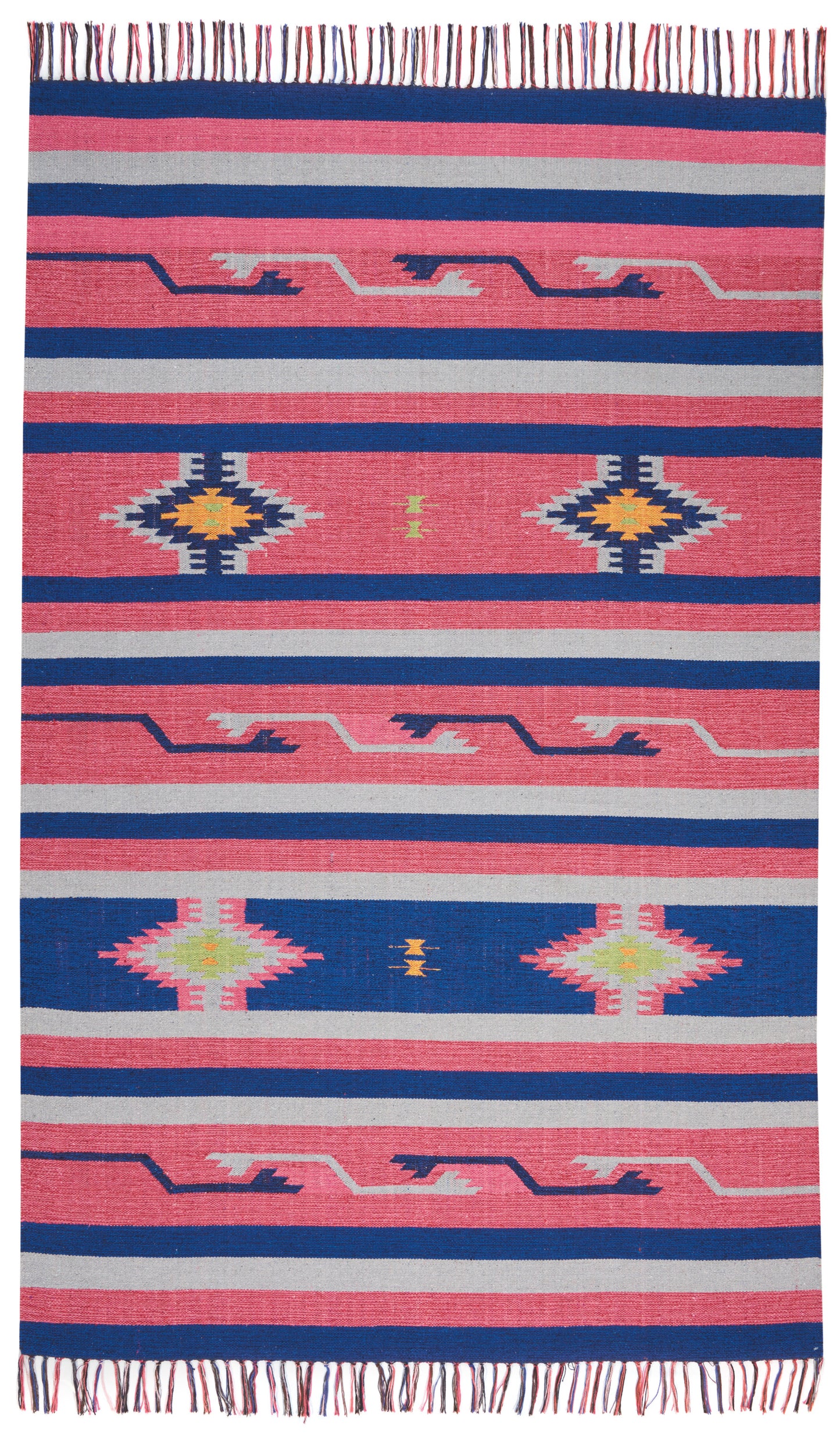 Nourison Home Baja BAJ01 Pink Blue Transitional Woven Rug