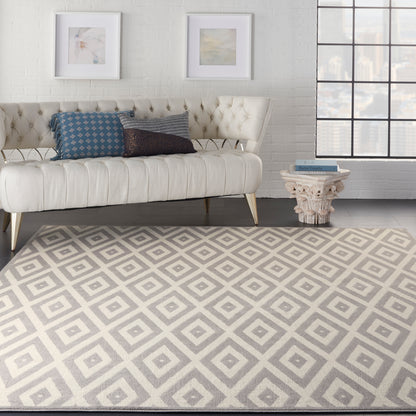 Nourison Home Grafix  White Grey  Contemporary