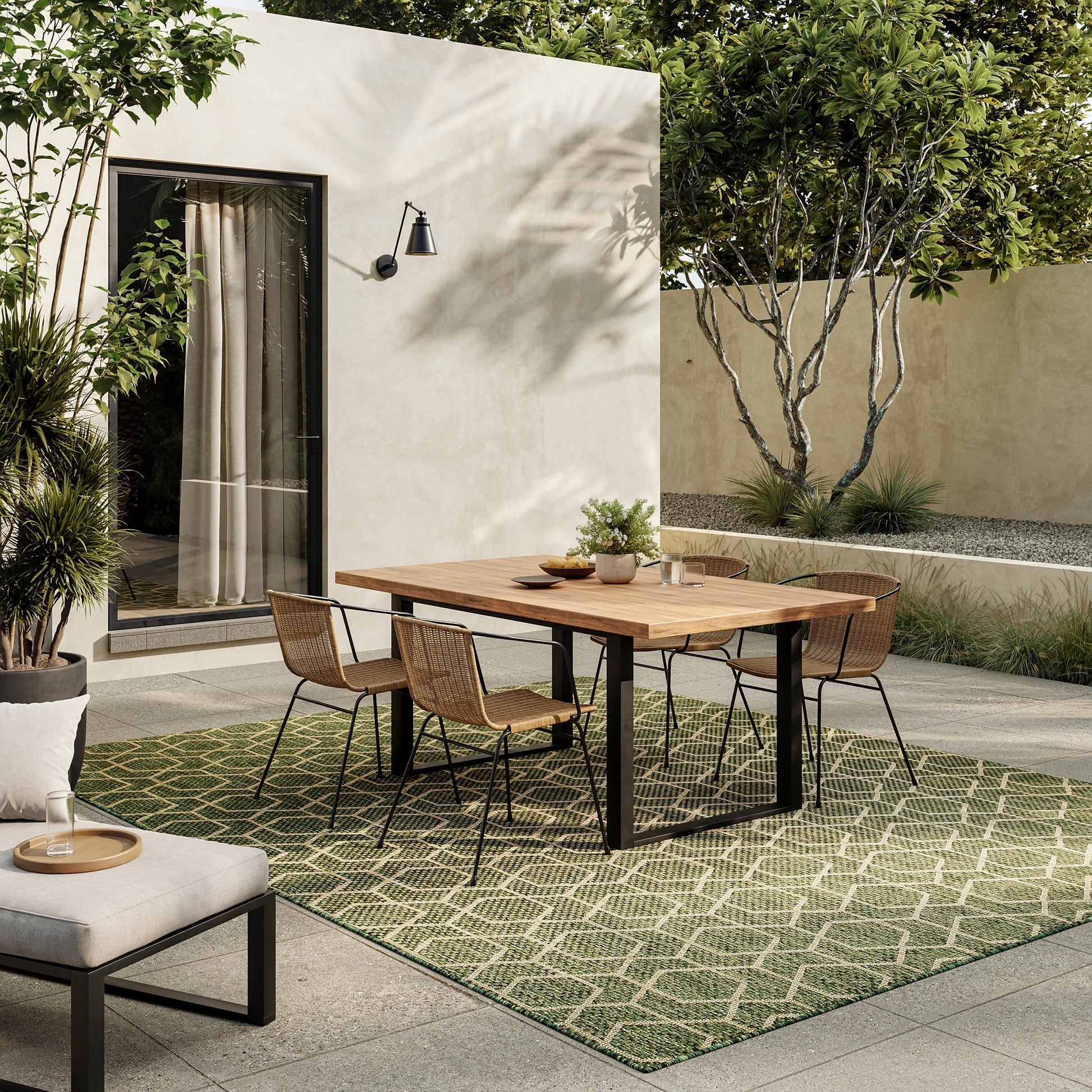 Nourison Home Horizon Indoor/Outdoor  Green  Contemporary