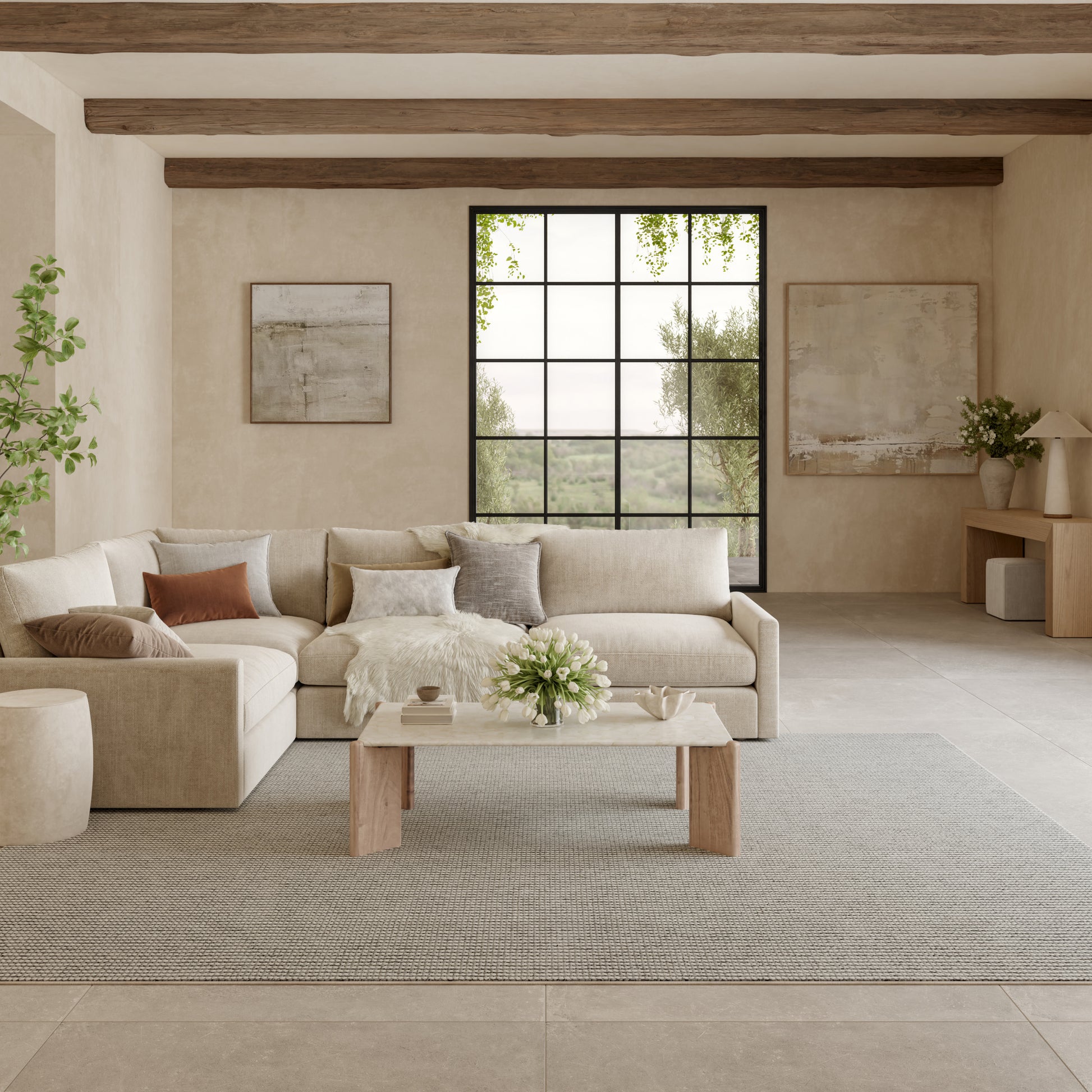 Nourison Home Natural Texture  Ivory Grey  Contemporary