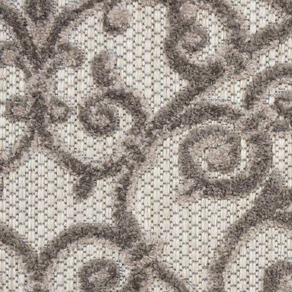 Nourison Home Aloha  Grey Charcoal  Contemporary