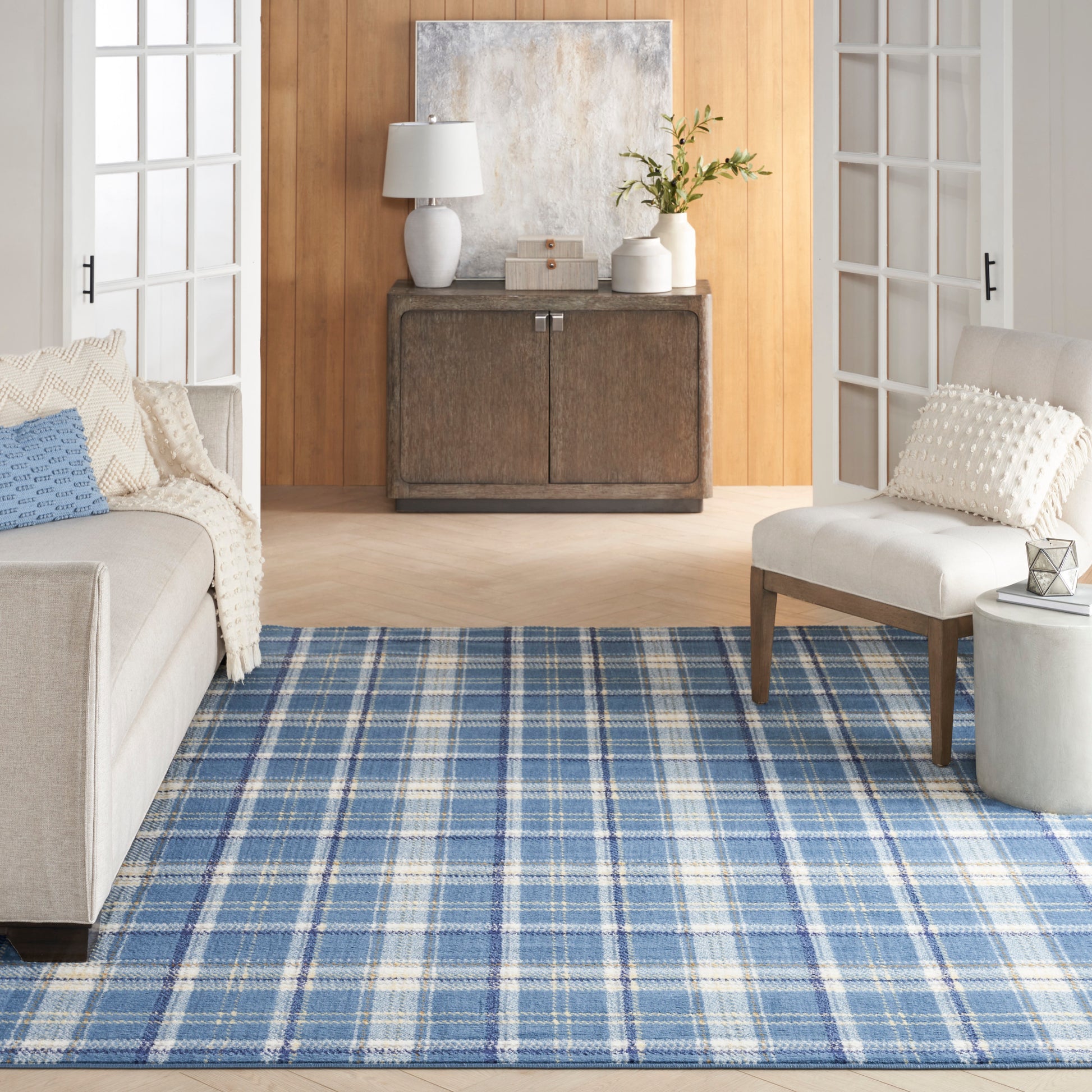 Nourison Home Grafix  Blue  Contemporary