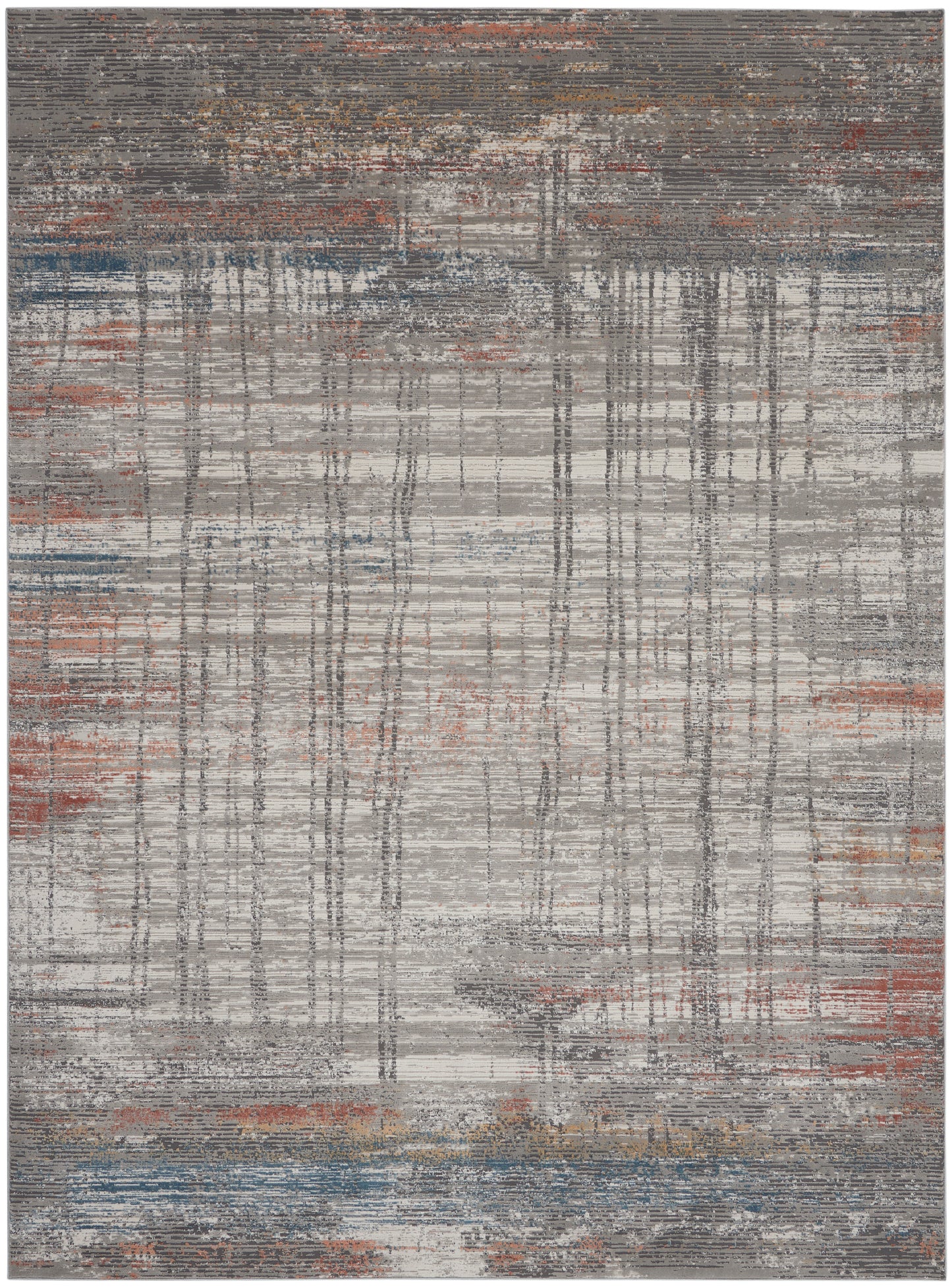 Nourison Home Rustic Textures  Grey Multicolor  Contemporary