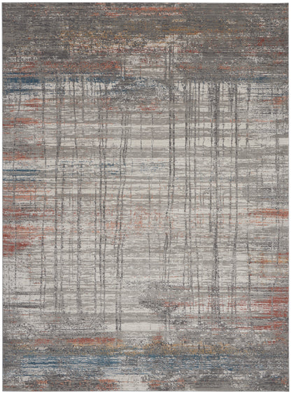 Nourison Home Rustic Textures  Grey Multicolor  Contemporary