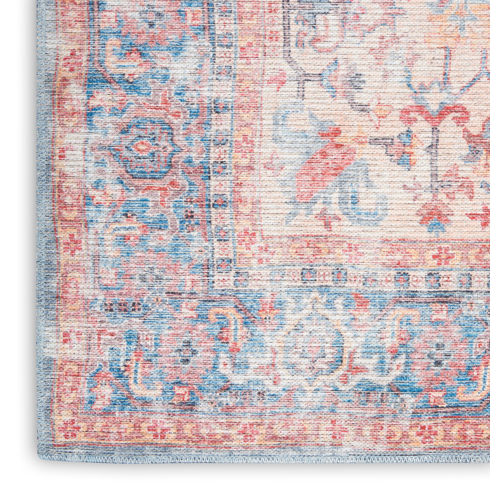 Nourison Home New Concept Washables  Blue Multicolor  Traditional