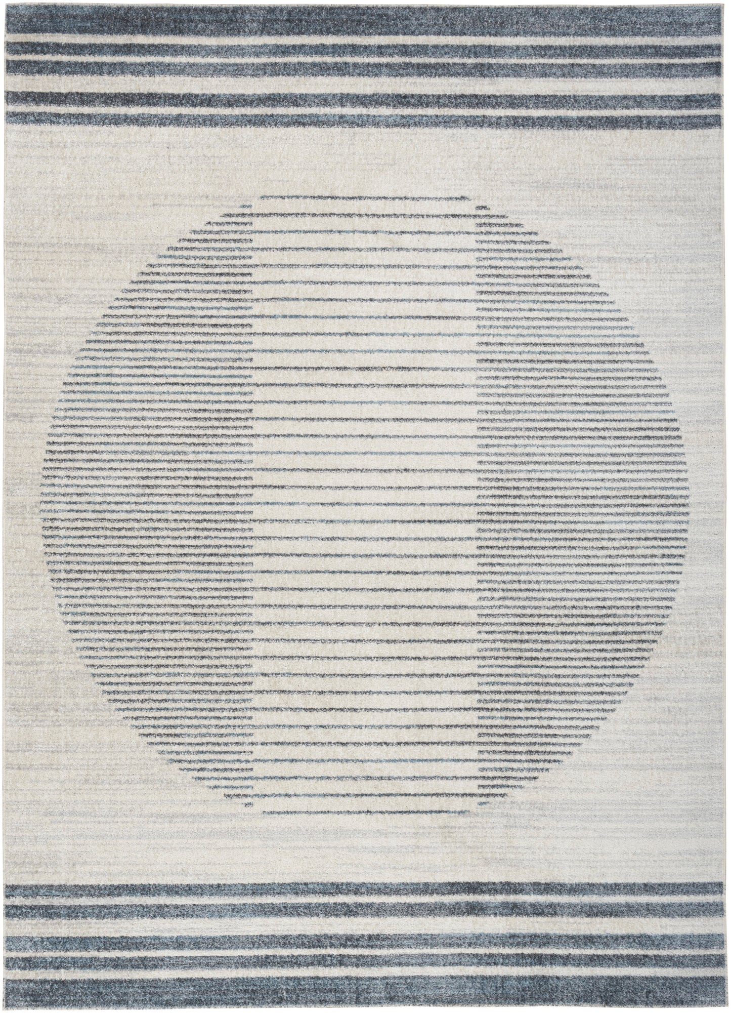 Nourison Home Astra Machine Washable ASW05 Ivory Blue Contemporary Power-loomed Rug