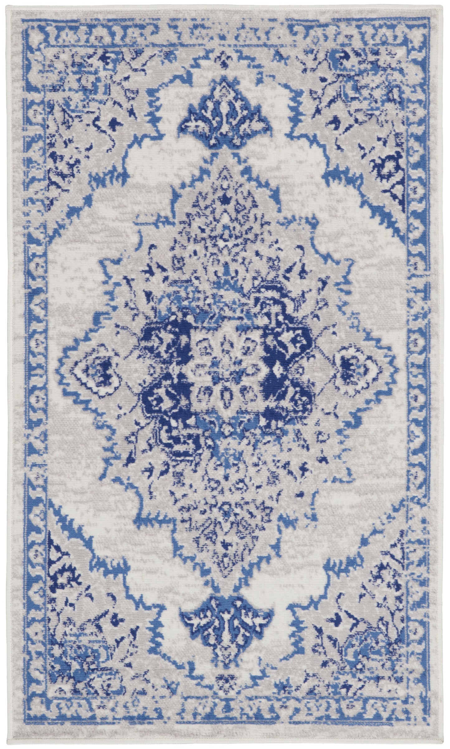 Nourison Home Whimsicle WHS14 Ivory Blue Transitional Power-loomed Rug