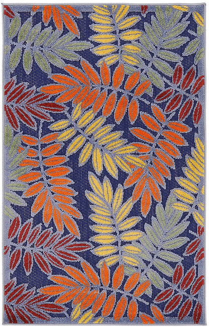 Nourison Home Aloha ALH18 Navy Multicolor Contemporary Power-loomed Rugs