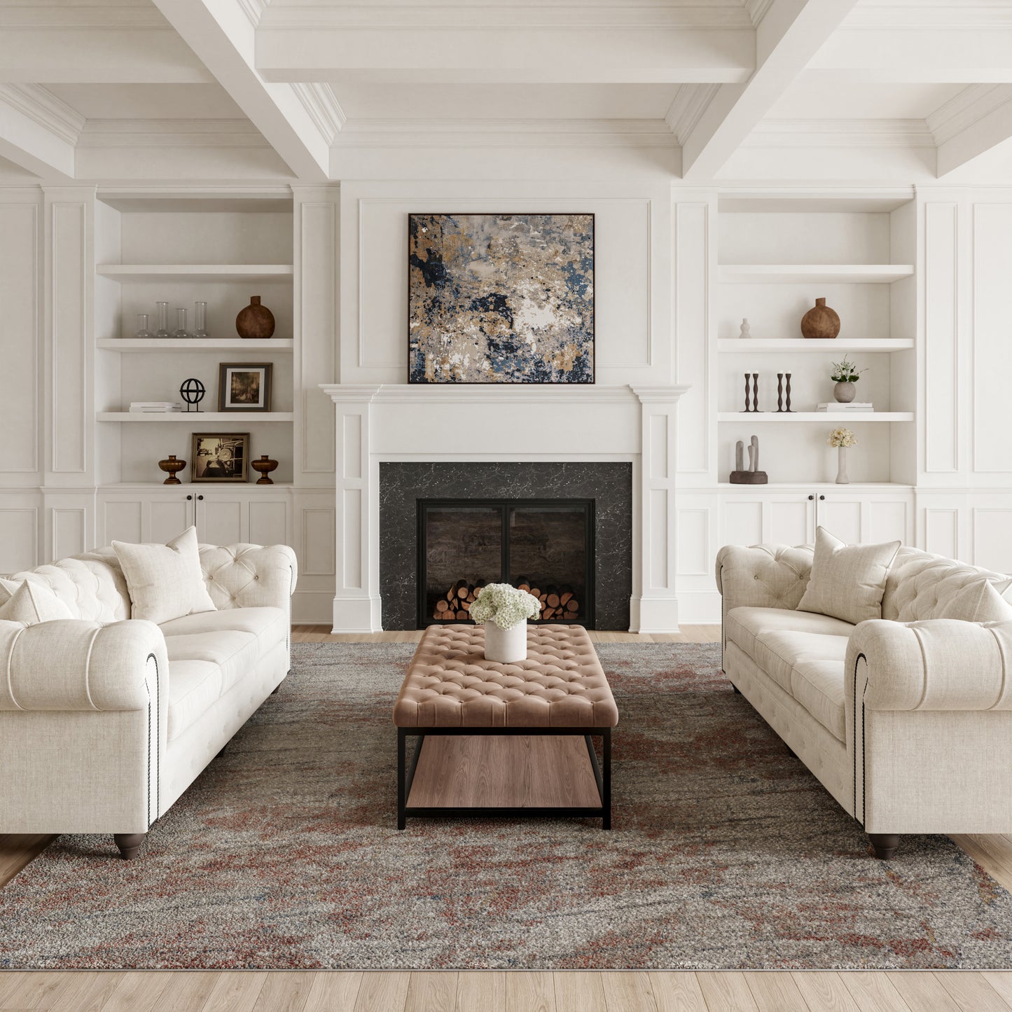 Nourison Home Rustic Textures  Light Grey Rust  Contemporary