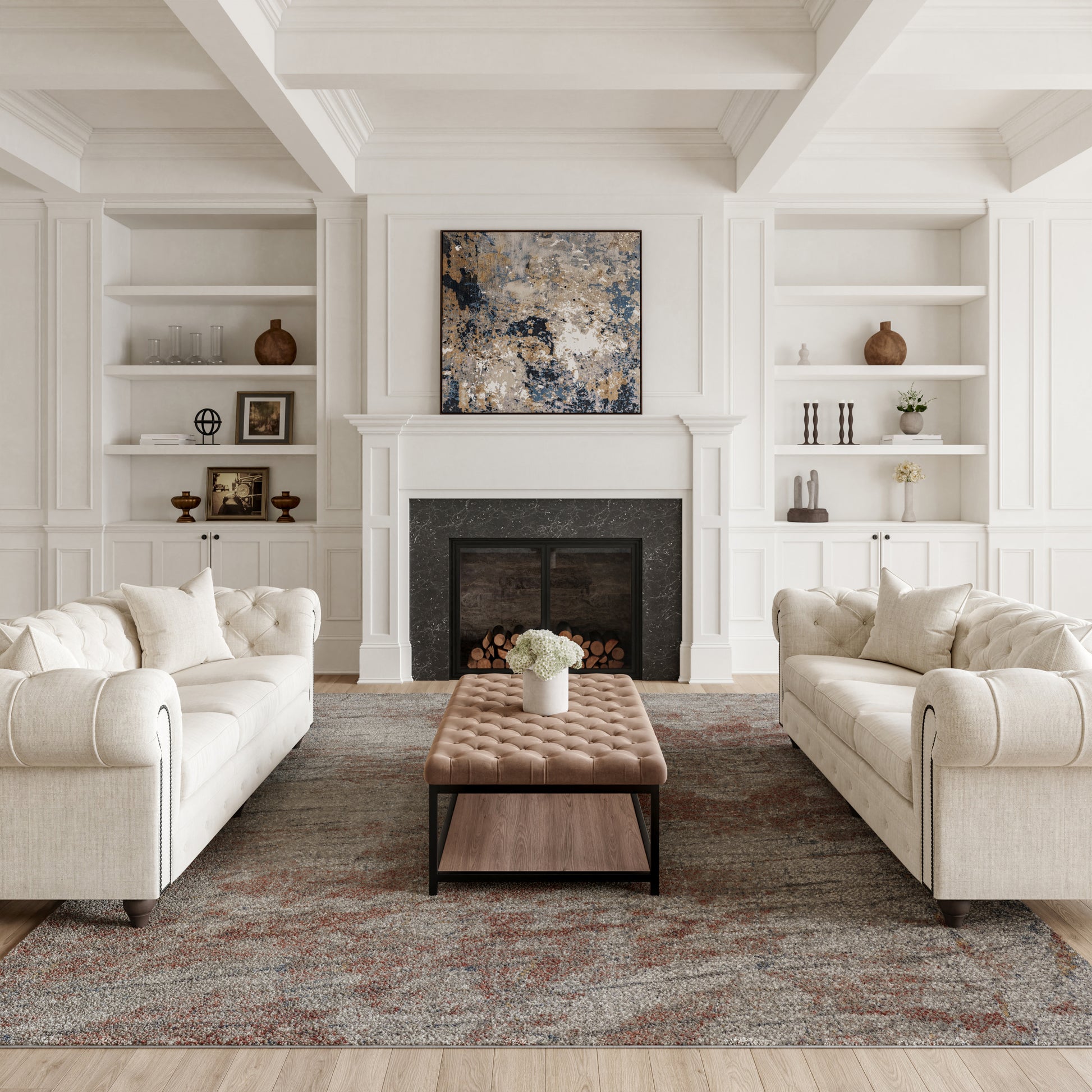 Nourison Home Rustic Textures  Light Grey Rust  Contemporary