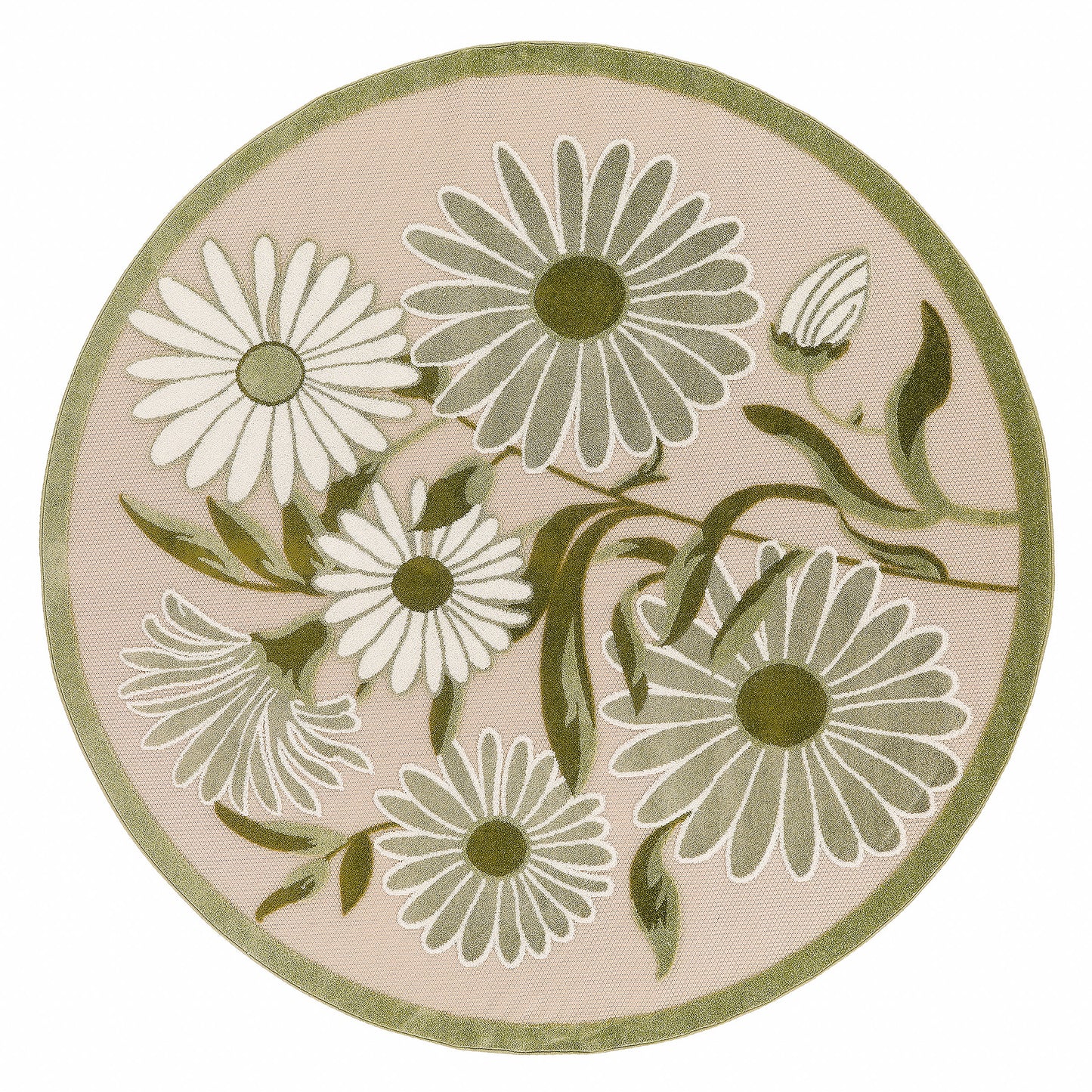Nourison Home Aloha ALH33 Ivory Green Contemporary Power-loomed Rugs