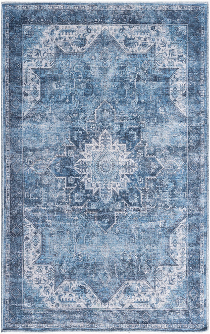 Nourison Home Nourison Washables NWB15 Blue Traditional Power-loomed Rug