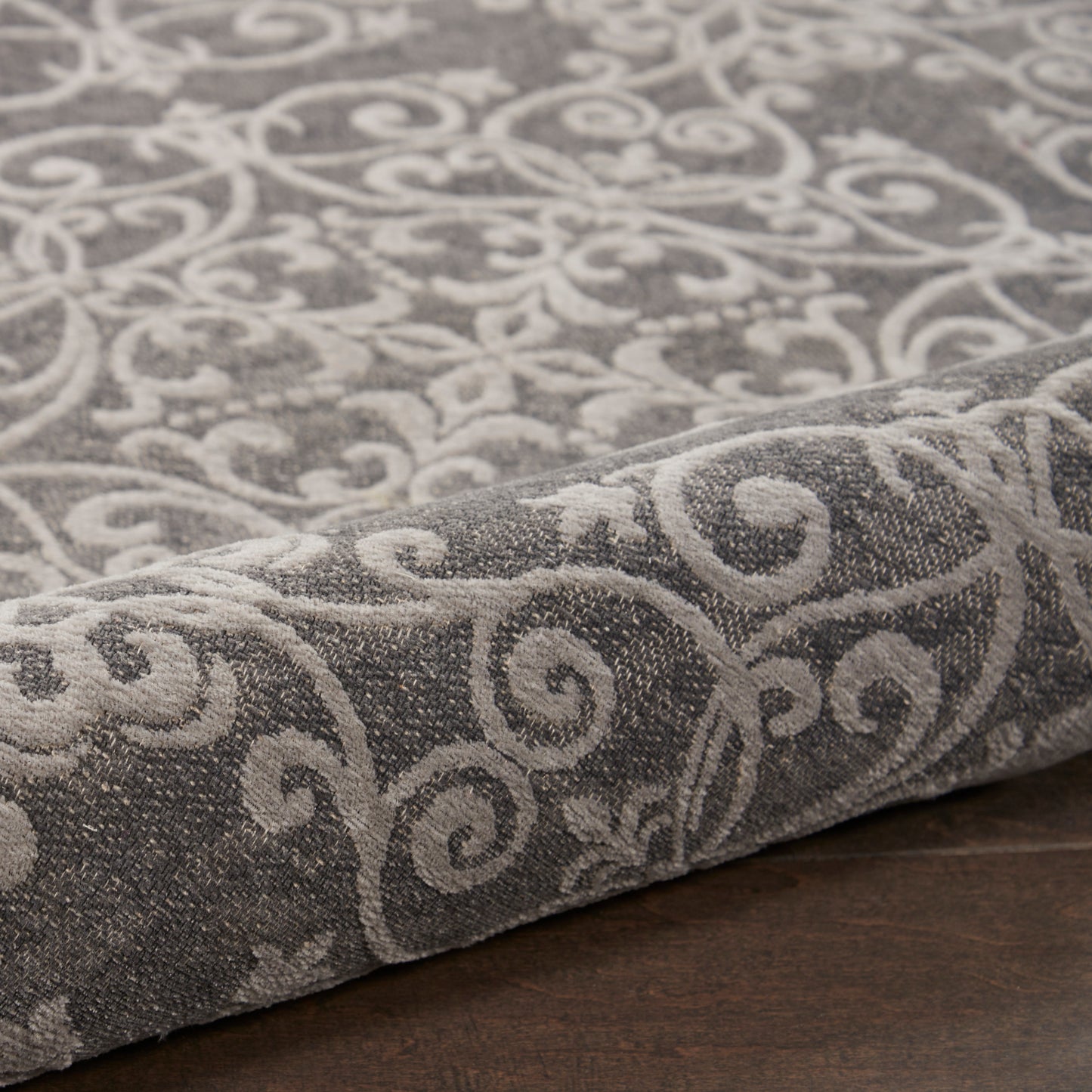 Nourison Home Damask  Grey  Traditional