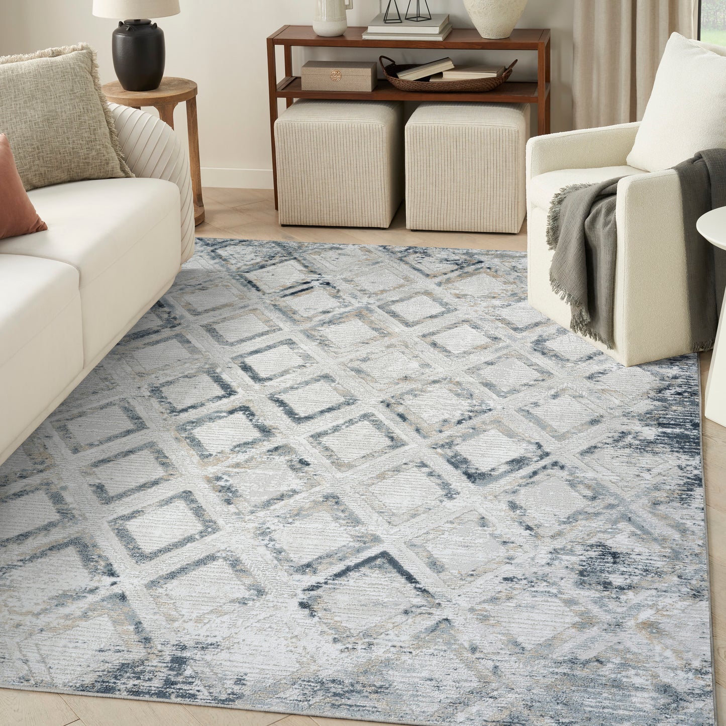Nourison Home Dekor  Grey Navy  Contemporary