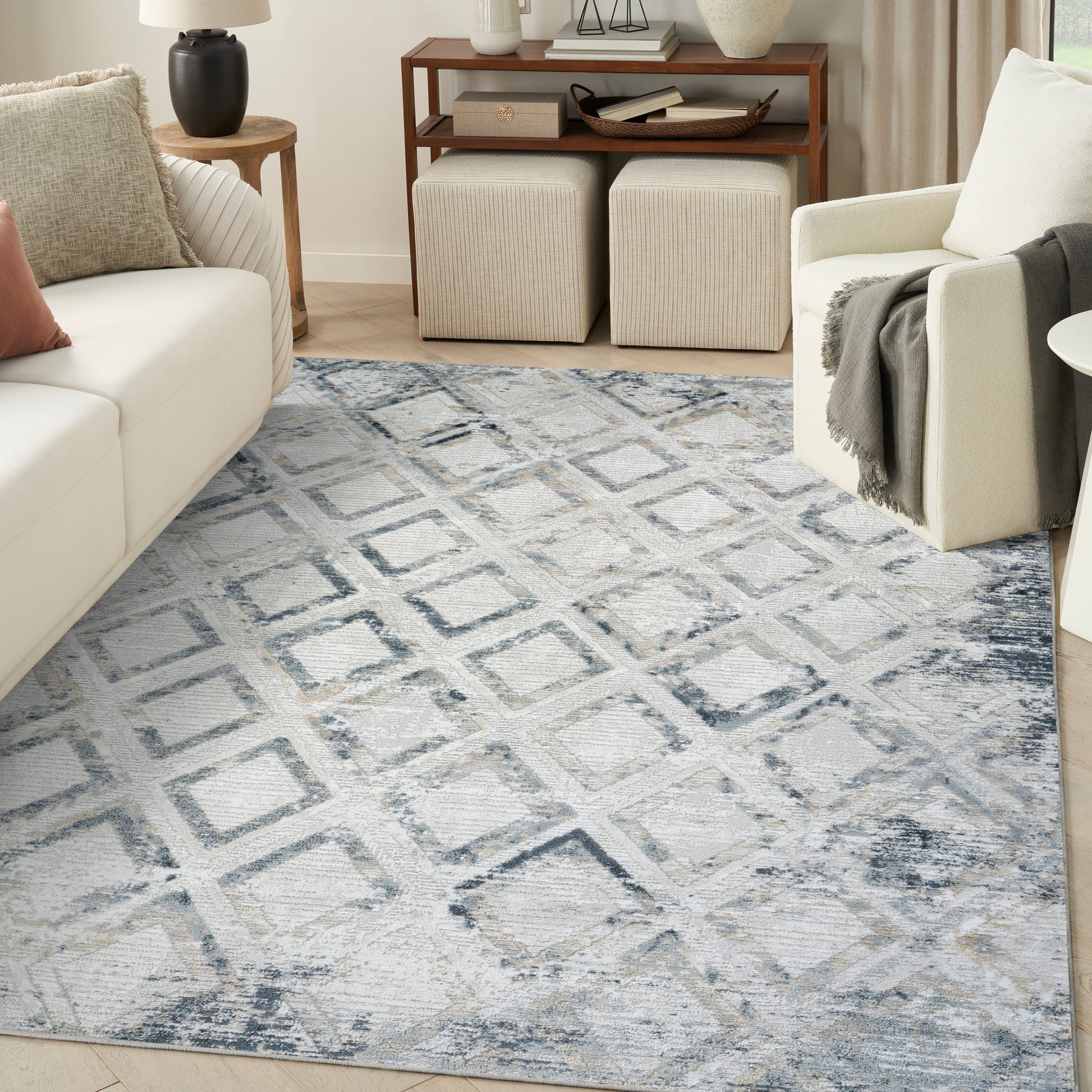 Nourison Home Dekor  Grey Navy  Contemporary