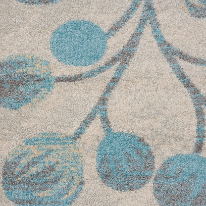 Nourison Home Tranquil  Ivory Turquoise  Contemporary