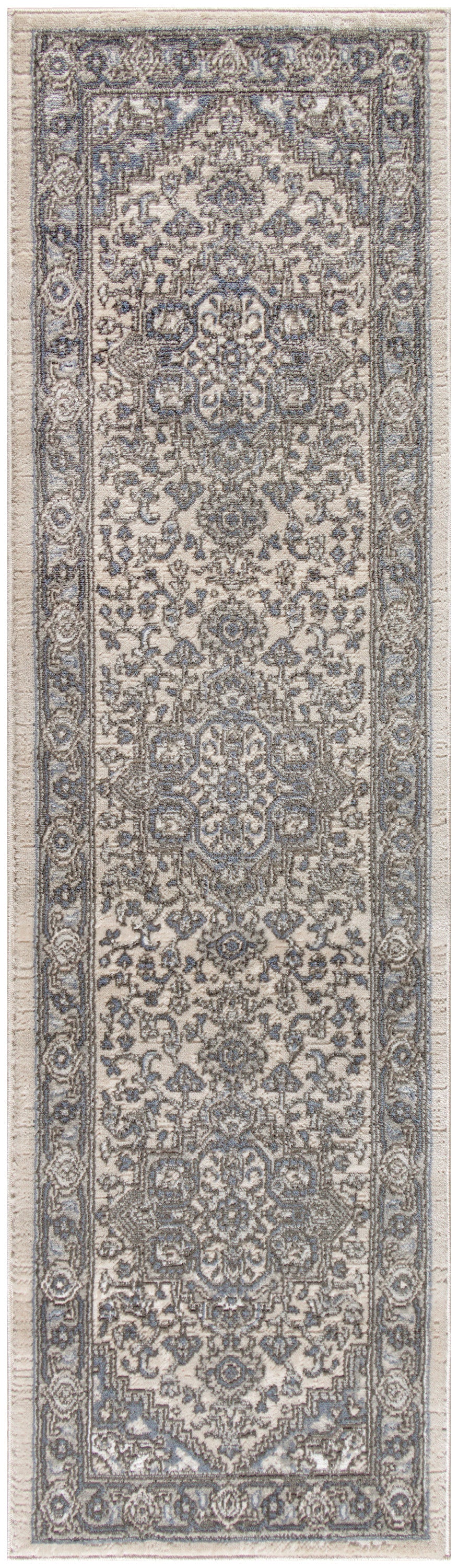 Nourison Home Quarry QUA05 Ivory Blue Transitional Power-loomed Rugs