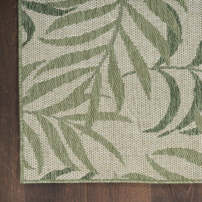 Nourison Home Garden Oasis  Ivory Green  Contemporary