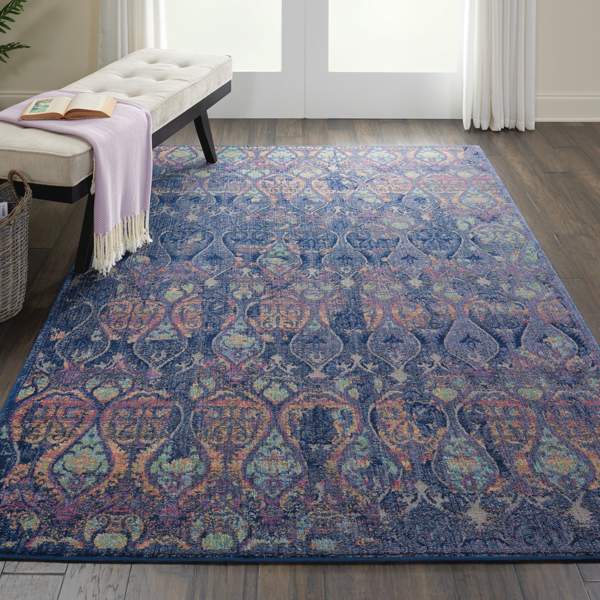 Nourison Home Ankara Global  Navy Multicolor  Transitional