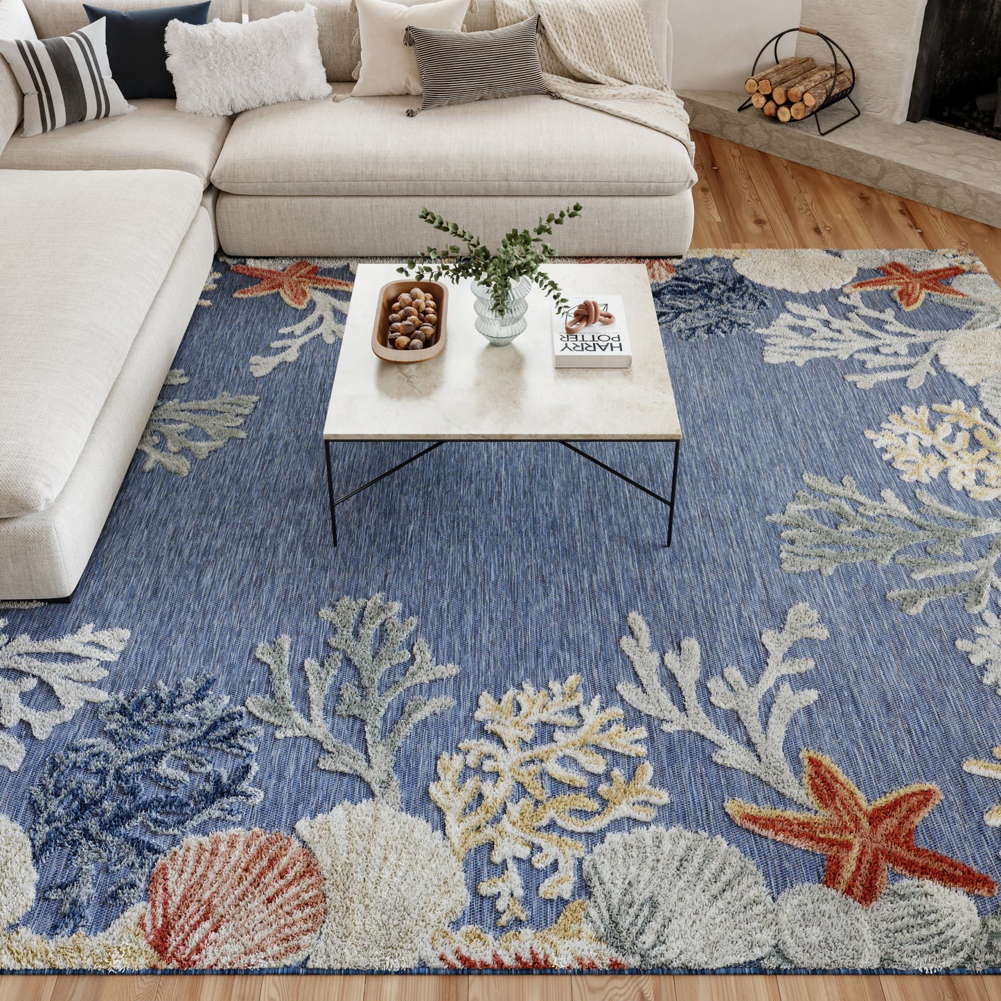 Nourison Home Suncoast  Denim Multicolor  Contemporary