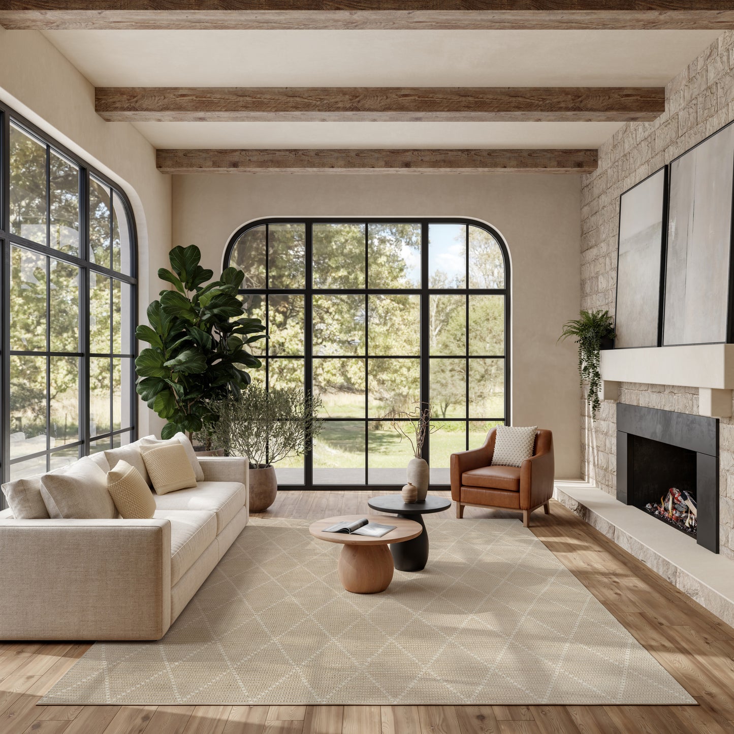 Nourison Home Azure  Beige  Contemporary