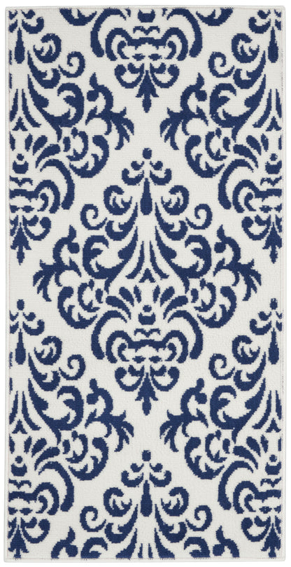 Nourison Home Grafix GRF06 White Blue Transitional Power-loomed Rug