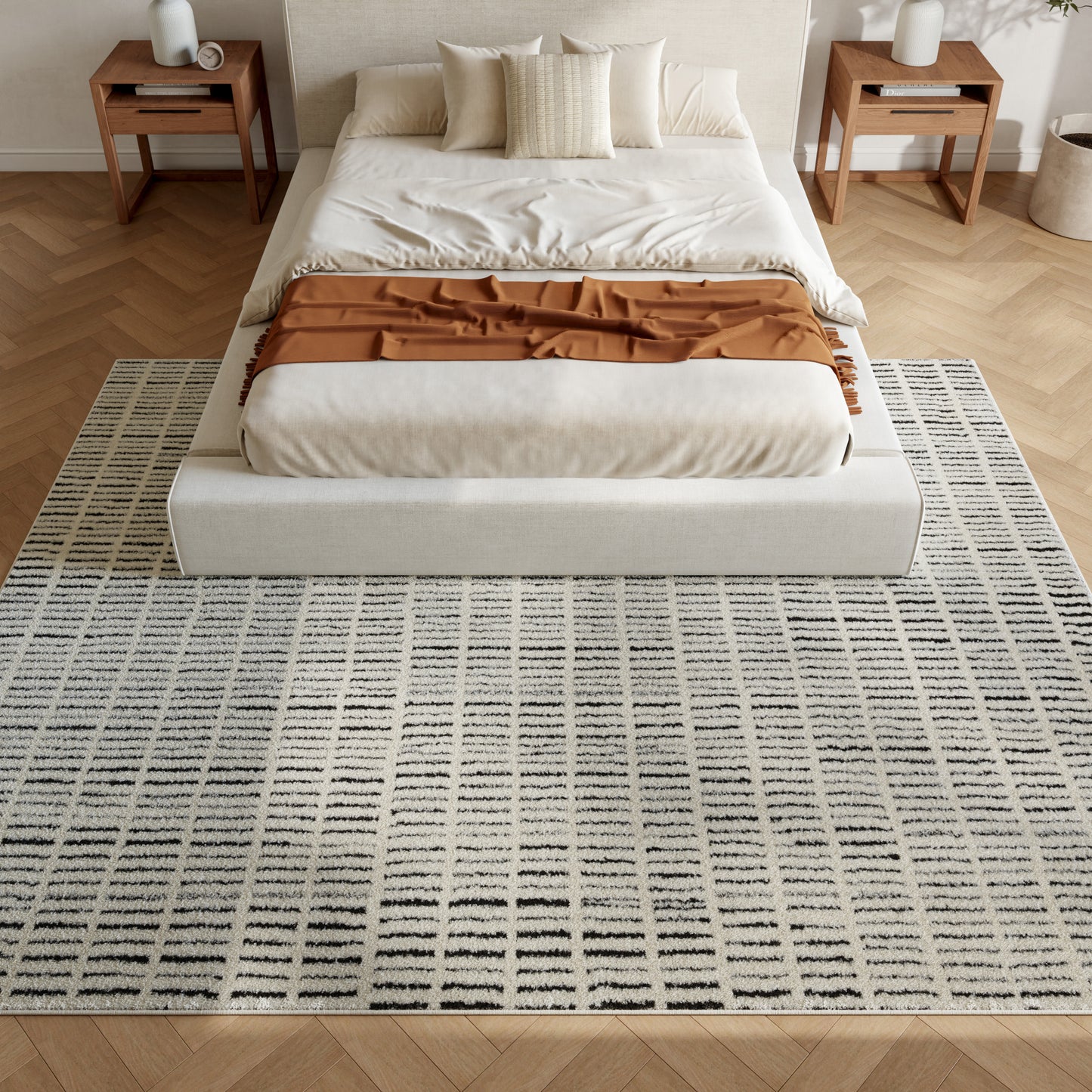 Nourison Home Modern Comfort  Ivory Black  Contemporary