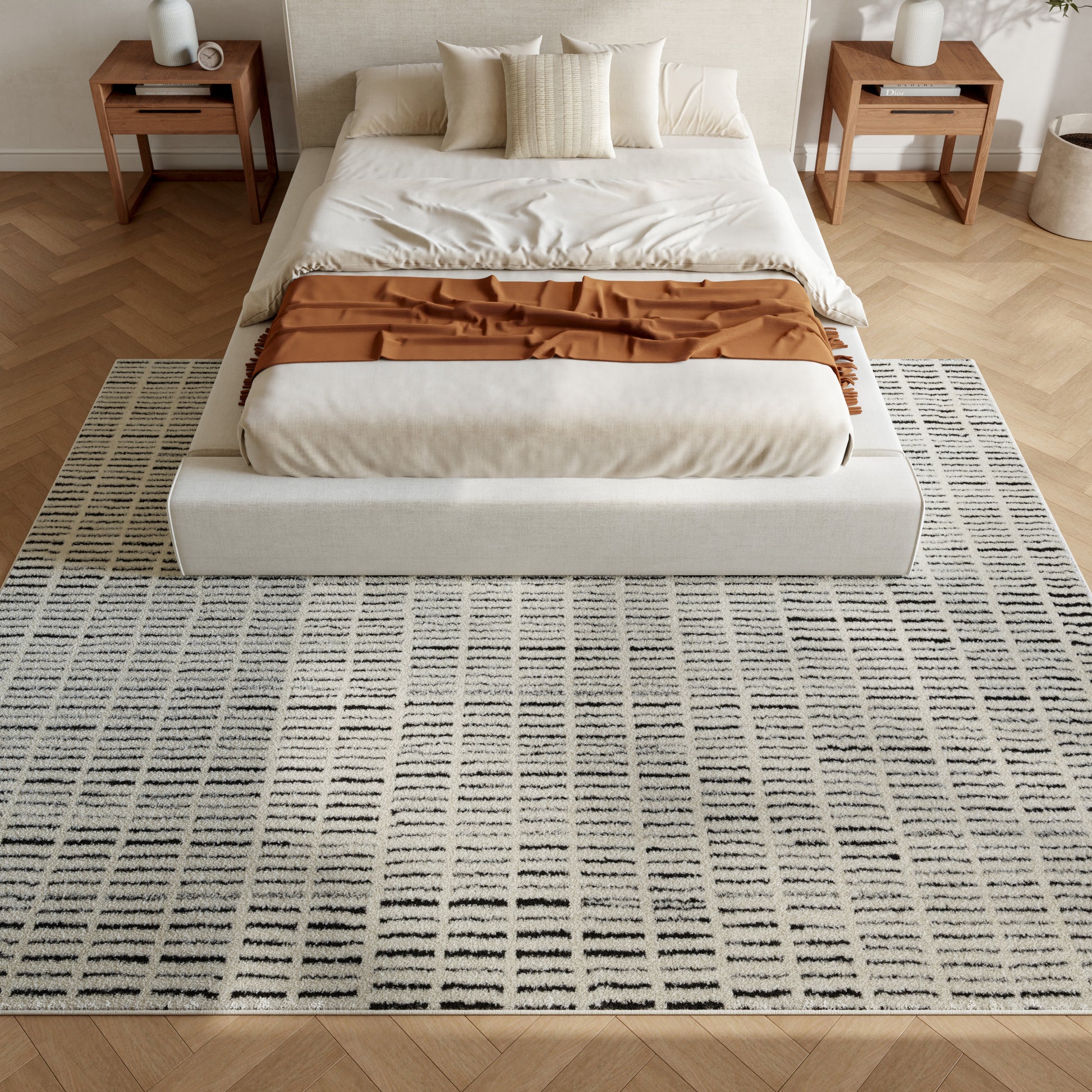 Nourison Home Modern Comfort  Ivory Black  Contemporary