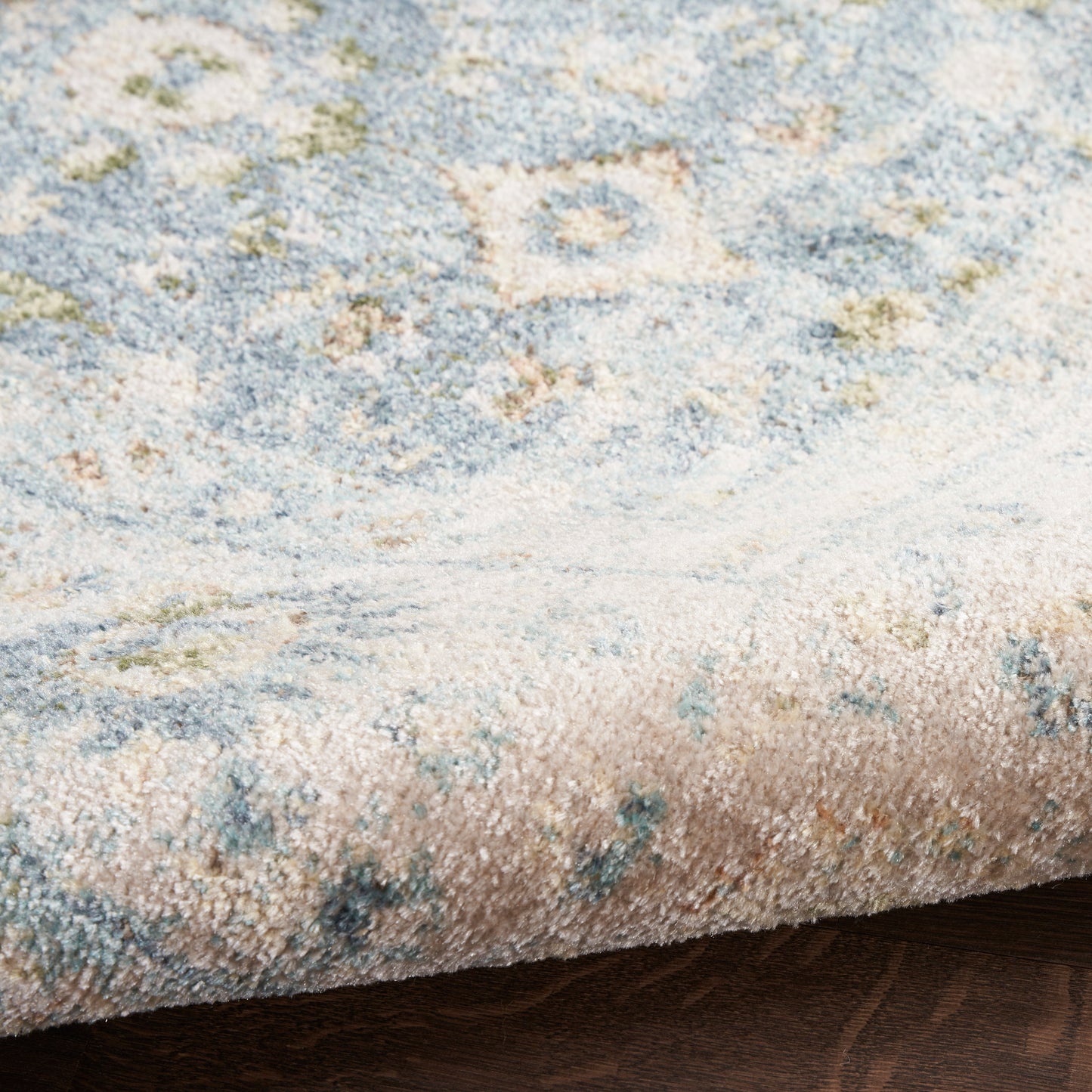 Nourison Home Astra Machine Washable  Teal Beige  Traditional