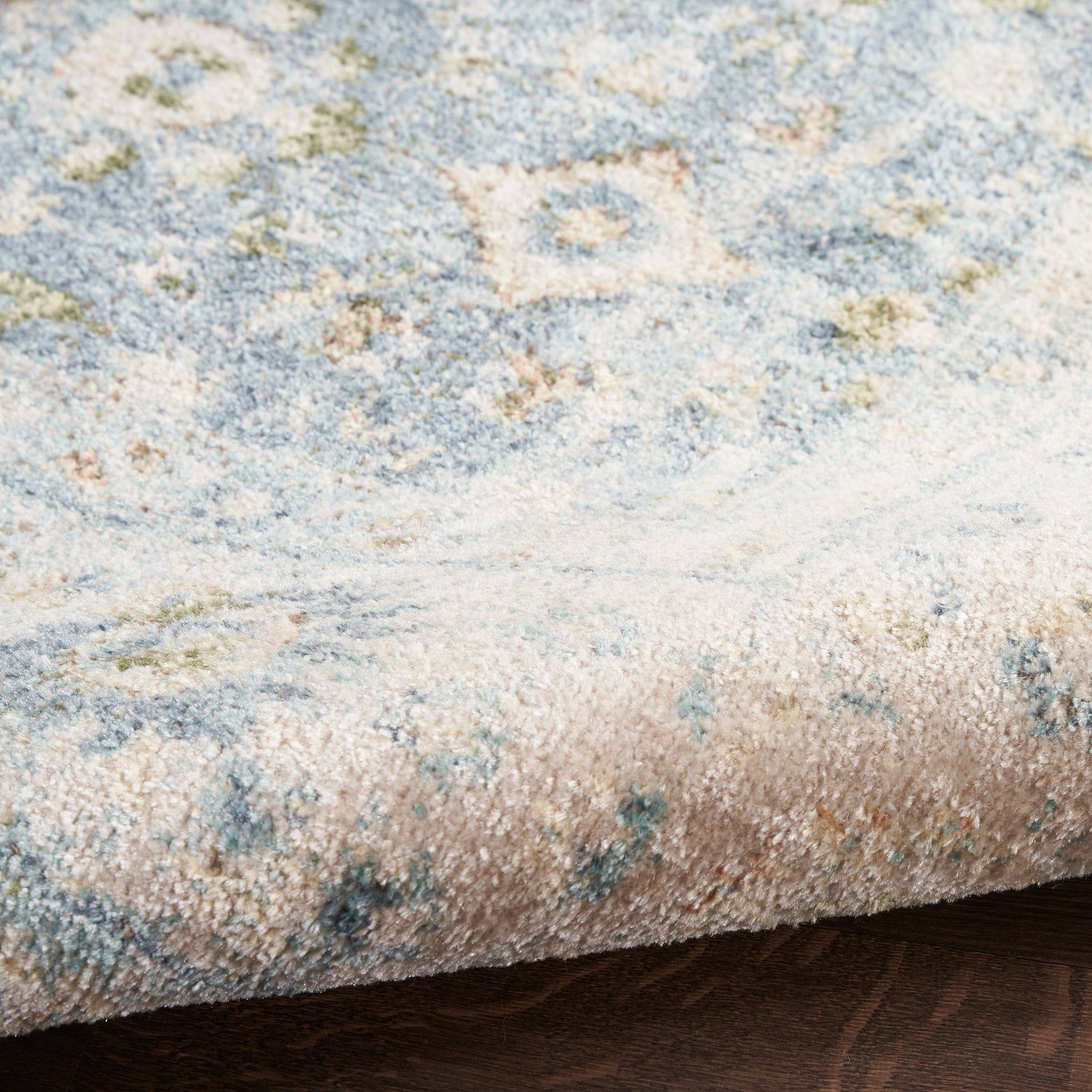 Nourison Home Astra Machine Washable  Teal Beige  Traditional