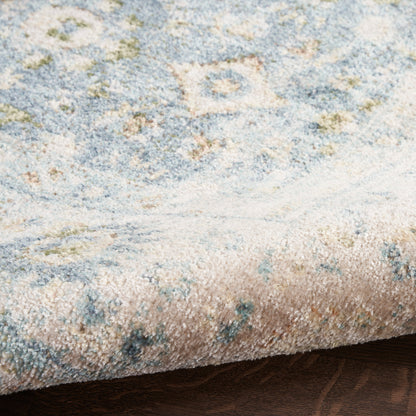 Nourison Home Astra Machine Washable  Teal Beige  Traditional