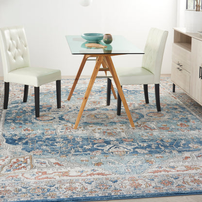 Nourison Home Quarry  Ivory Blue  Traditional
