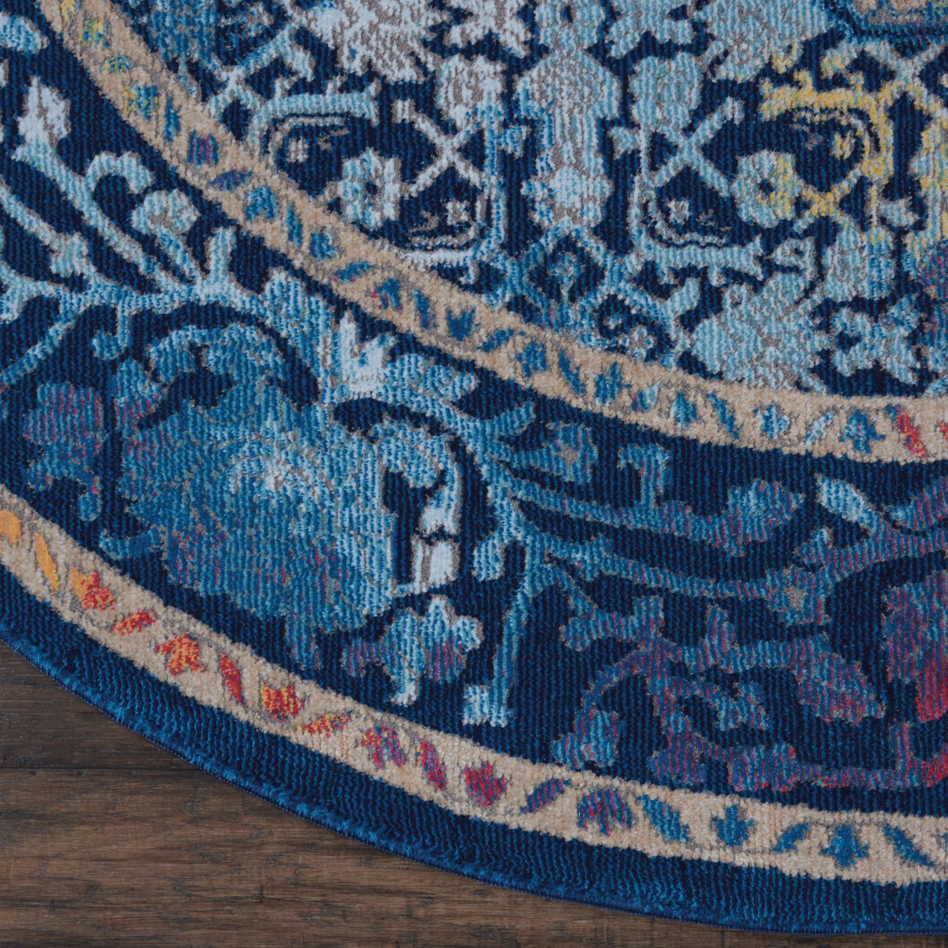Nourison Home Ankara Global  Blue Multicolor  Transitional